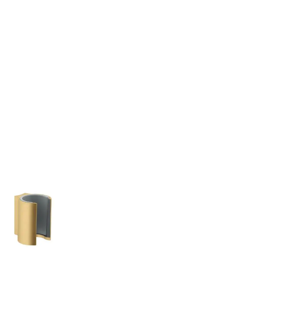 Brausehalter in gebürstetem Gold, von AXOR, zeigt eine geschwungene Form und ist auf einem weißen Hintergrund platziert.